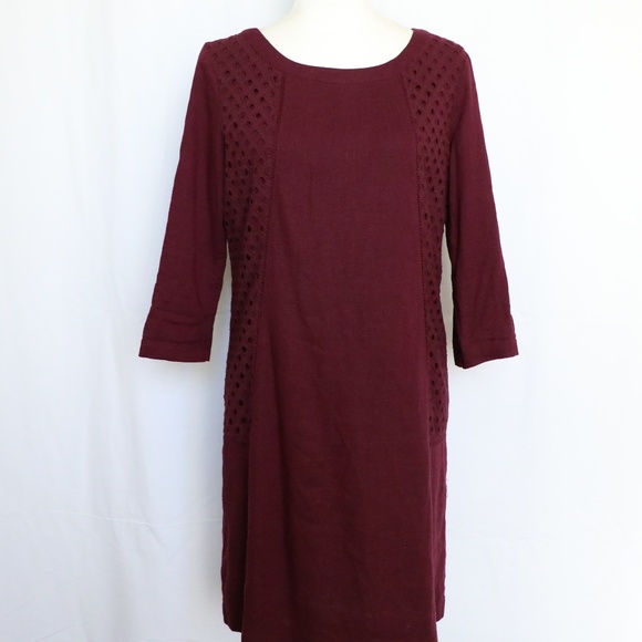 Skies Are Blue Dresses & Skirts - Stitch Fix Skies Are Blue Linen Maroon Shift Dress